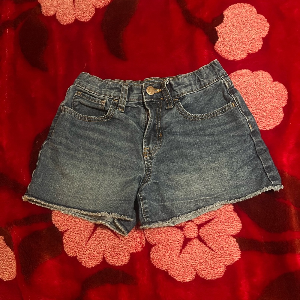 Old Navy Girls Medium Wash Denim Jean Shorts Size 10 Adjustable Waist